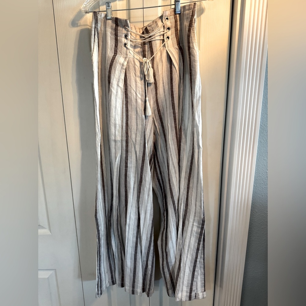 Anthropologie Wide Leg Linen Pants 4